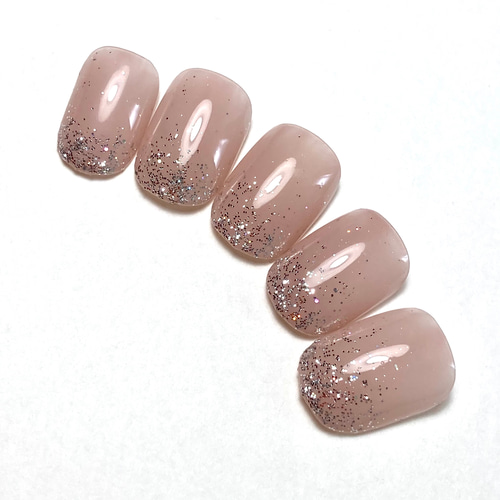 ブライダル の王道！シンプル ラメグラデーション ネイルチップ