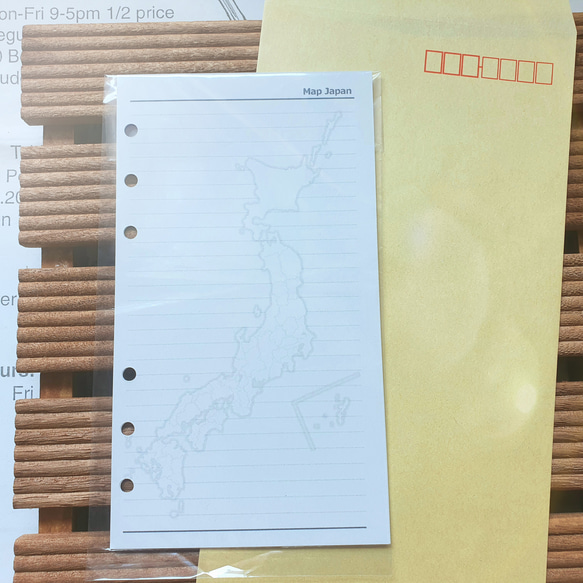 【バイブル黒】旅行プランナー*日本地図（白地図）付きメモ用紙 8枚目の画像