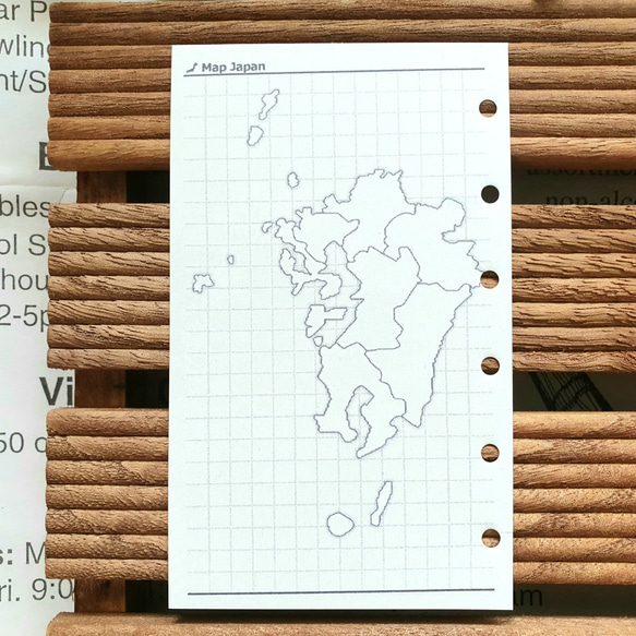 【ミニ6黒】旅行プランナー 白地図付きメモ帳（方眼タイプ） 日本地図 マップ システム手帳リフィル 10枚目の画像