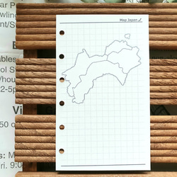 【ミニ6黒】旅行プランナー 白地図付きメモ帳（方眼タイプ） 日本地図 マップ システム手帳リフィル 11枚目の画像