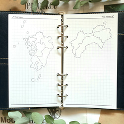 バイブル 旅行計画に最適！B6バイブルサイズの日本地図（白地図）付き方眼メモ用紙リフィル | 旅好き 10枚目の画像