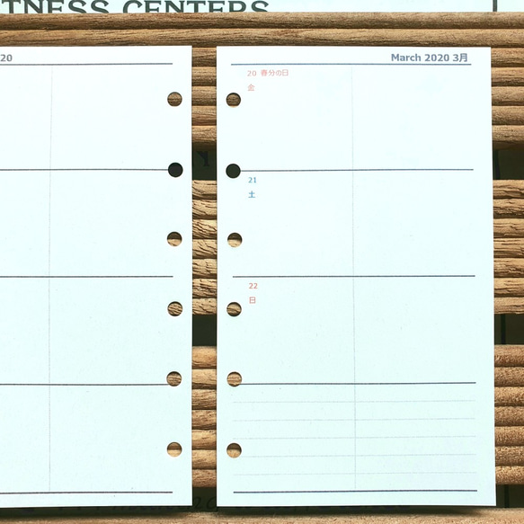 ミニ6 見開き1週間ウィークリー予定表ホリゾンタルタイプ 2024-2025 システム手帳リフィル M6 mini6 11枚目の画像