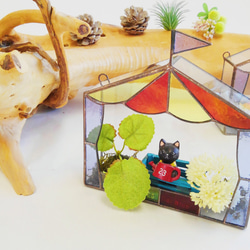 ステンドグラス テラリウム 【壁掛けテラリウムサーカス】 一輪挿し