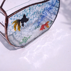 【金魚鉢の蚊取り線香ホルダー】 ステンドグラス 4枚目の画像