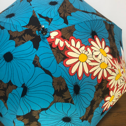 送料無料　手作り日傘　ブルーの花とマーガレット 10枚目の画像