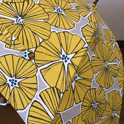 軽量・手作り日傘　ライトグレーに黄色のあさがお 3枚目の画像