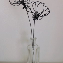 【再販】ワイヤークラフト 花二輪＋花瓶(受注製作) 4枚目の画像