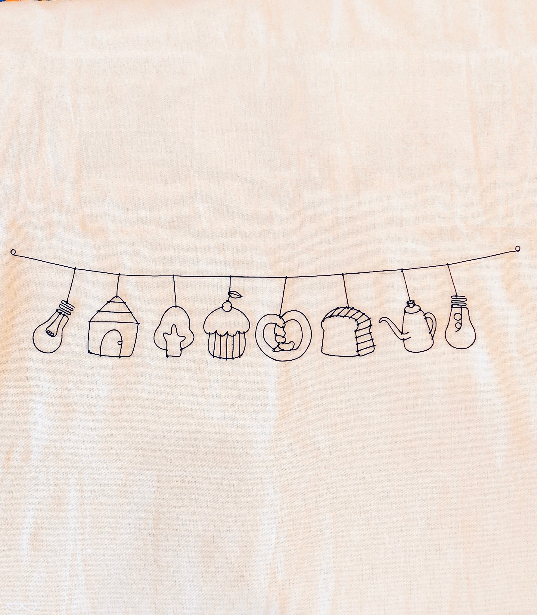 【オーダー受付専用ガーランド】ワイヤークラフト・ガーランド ボタニカルな輪っかのガーランド ワイヤークラフト ガーランド