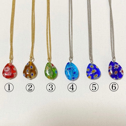 ＊millefiori drop necklace＊ 3枚目の画像