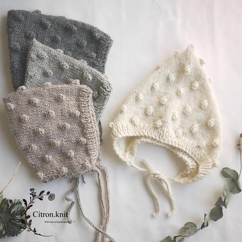 MishaandPuff ポップコーンボンネット帽子 ポップコーンボンネット 帽子(ベビー・キッズ) citron.knit 通販