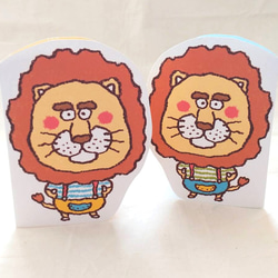 【２組セット】 封筒付き ライオンくんのメッセージカード 2枚目の画像