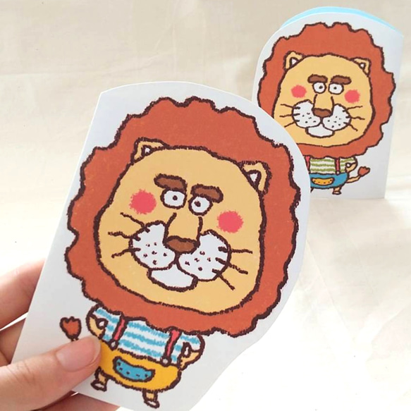 【２組セット】 封筒付き ライオンくんのメッセージカード 6枚目の画像
