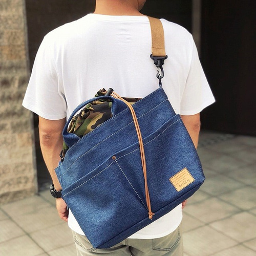 ファザーズバッグ (モカ、カモフラージュ)『Premium Denim』 トート