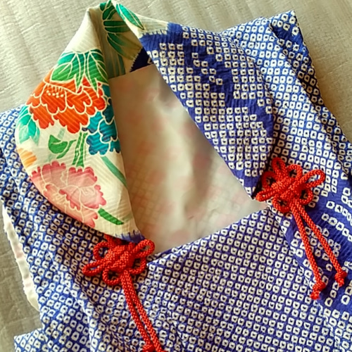初節句 お食い初め用の正絹総絞りの被布 ベビー服 着物大好きばあば