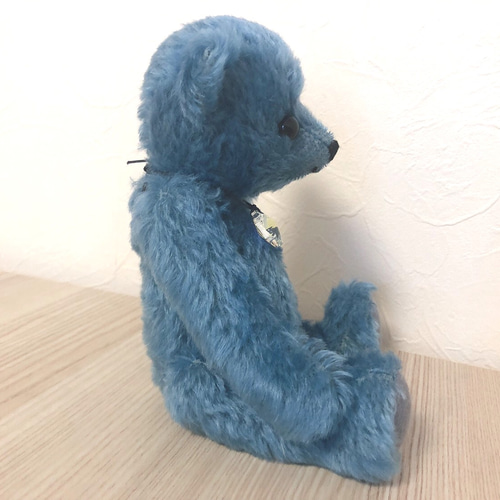 エリオットブルー色モヘア使用】グラスアイテディベア 24cm ぬいぐるみ