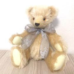 ♪ふんわりん♪ハンドメイド テディベア ストレートモヘア バター色 ♪ふんわりん様専用♪ハンドメイド テディベア ストレートモヘア