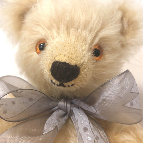 テディベア オフホワイトモヘア／作家様 大きなベアのボディが縫えました。 さすがに50cm近いベアのボディの