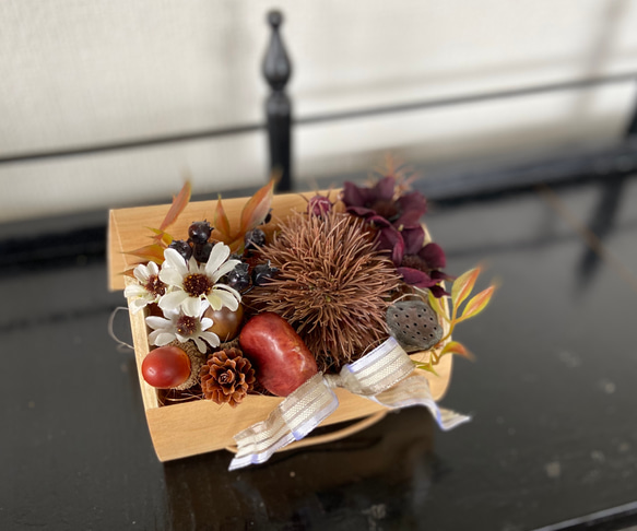再々販】秋たっぷりナチュラルboxアレンジ〈アートフラワー〉 アート