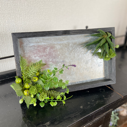 creema限定】多肉植物（フェイク）のシャビーなフォトフレーム
