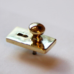 門把手針胸針＃130復古黃銅黃銅配鑰匙孔。正統的金色金色閃耀 第2張的照片