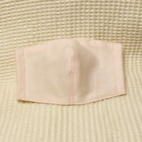 サシェポケット付き 立体型マスク ネル×Wガーゼ(無地-５：さくらピンク） 1枚目の画像