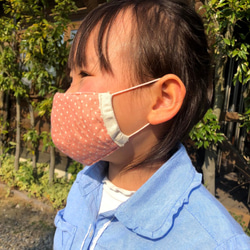【kidsサイズ】サシェポケット付き 立体型マスク ネル×Wガーゼ(4:ことりアクアブルー） 7枚目の画像