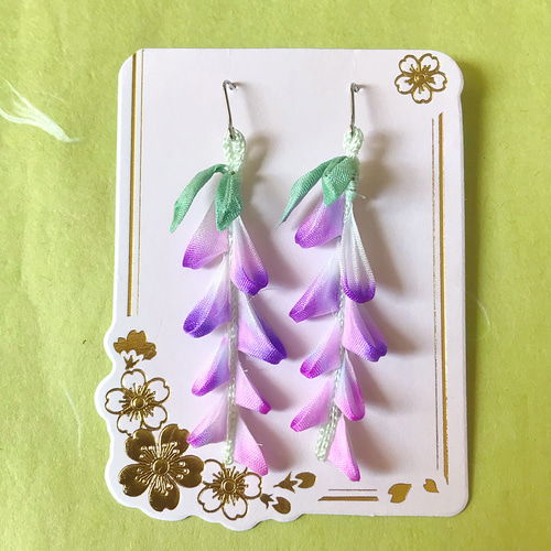 再販受付中　つまみ細工ピアスorイヤリング　指輪セット つまみ細工ピアスNO.20＊Deep color＊ | 金澤こまち -accessories-