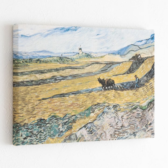 ファブリックパネル・アートパネル - 『ゴッホ - 農夫のいる囲い込み地』 2枚目の画像