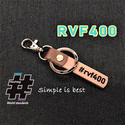 #RVF400 本革ハンドメイド ハッシュタグチャームキーホルダー ホンダ NC35 1枚目の画像