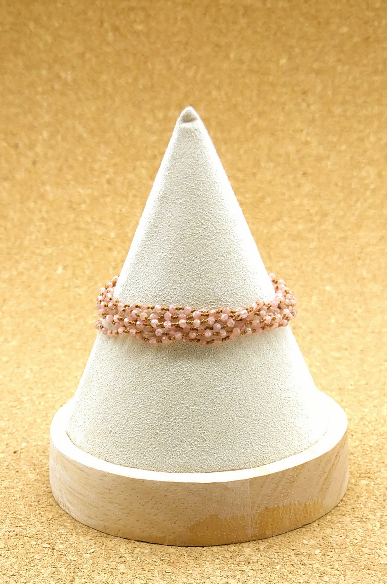 ネックレスにもなるシルク糸の６連ブレスレット★愛情の石‼インカローズ（ロードクロサイト）★恋愛・仕事成就★ 9,125円