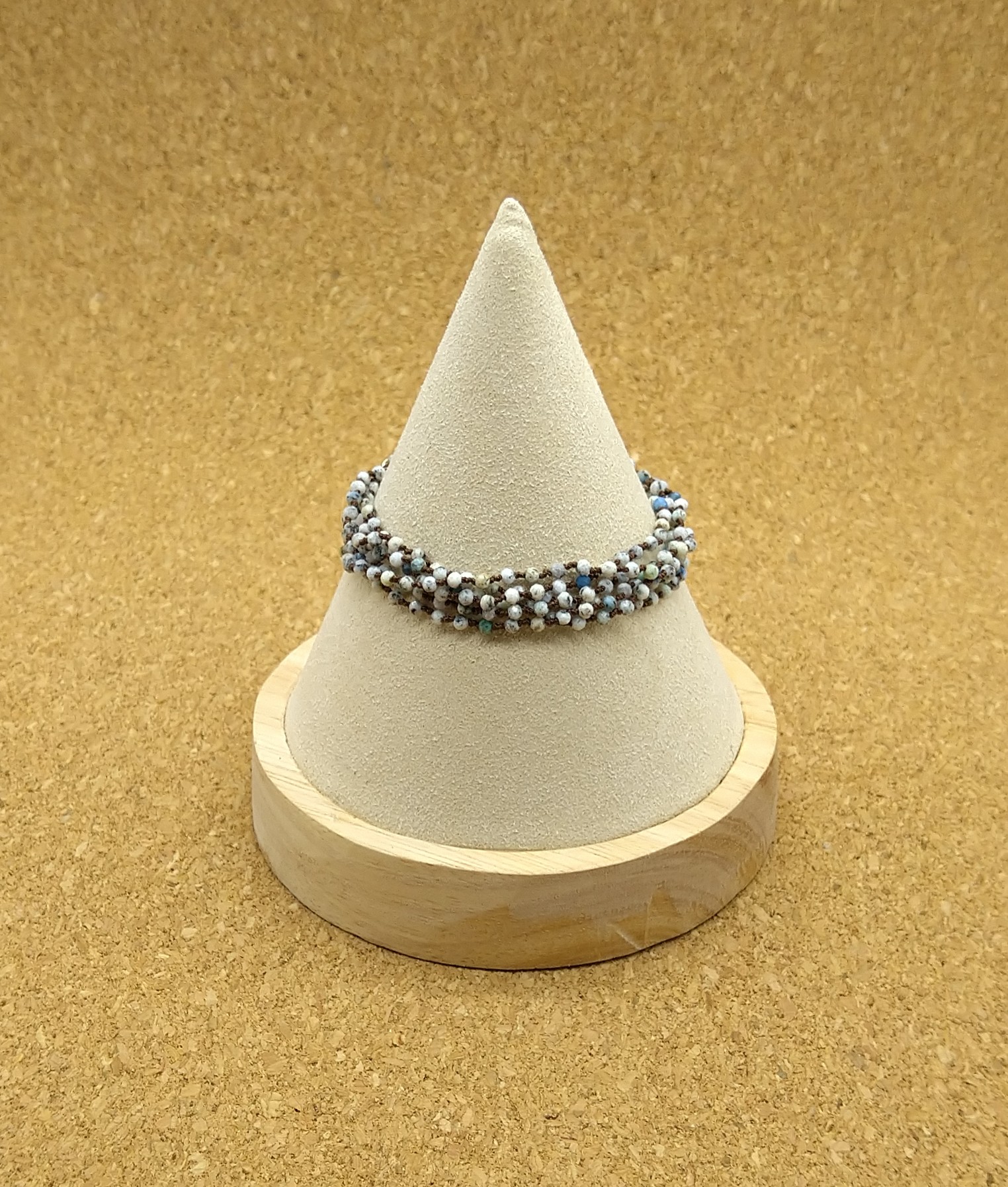 ★直感力を高める★ネックレスにもなるシルク糸の★ヒマラヤK2アズライト★６連ブレスレット