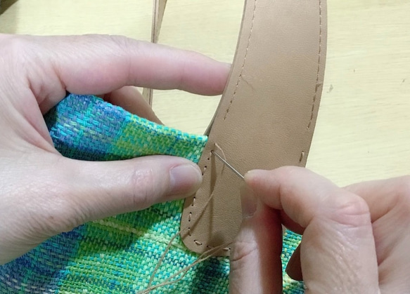 【織って作る手織りキット難易度⑤】手縫いでも作れるバケツバッグ 10枚目の画像