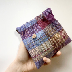手縫いで作る手織りの簡単パックンポーチ キット【織布付き制作キット難易度ゼロ】 3枚目の画像