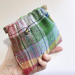 手縫いで作る手織りの簡単パックンポーチ キット【織布付き制作キット難易度ゼロ】 2枚目の画像