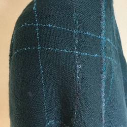 手織り　大判三角ストール（ブルーグリーン) 5枚目の画像