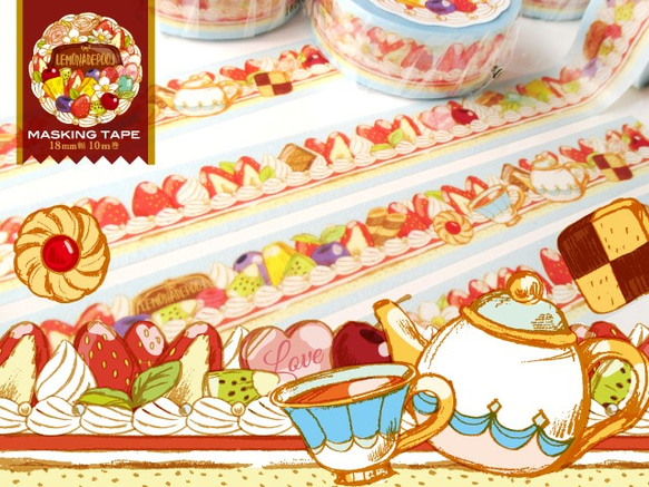 マステセット／ケーキとアリスのお茶会2種 2枚目の画像