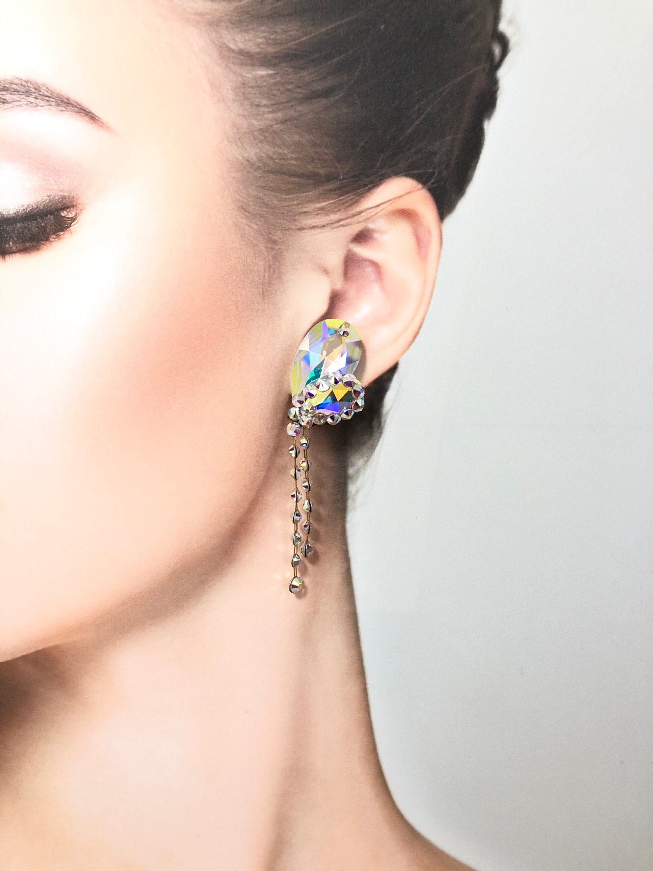 社交ダンス　クリスタルオーロライヤリング　012