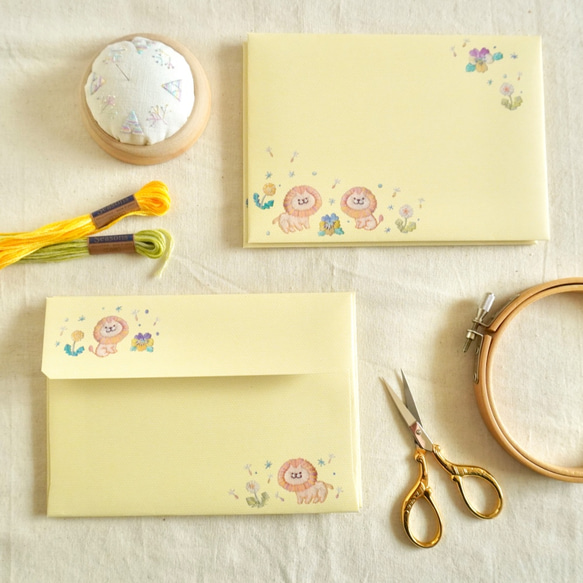 [色々おまとめセット]✳︎動物刺繍デザイン✳︎Dandelion Lion タンポポとライオン 春のお散歩刺繍 5枚目の画像