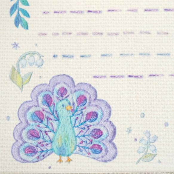 [色々おまとめセット] ✳︎動物刺繍デザイン✳︎  Wisteria Peacock 藤と鈴蘭とクジャク刺繍 6枚目の画像