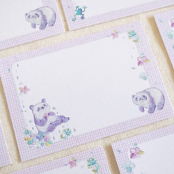 [マステ＋ミニカード15枚セット] ✳︎動物刺繍デザイン✳︎ Hydrangea Panda 紫陽花パンダ 5枚目の画像