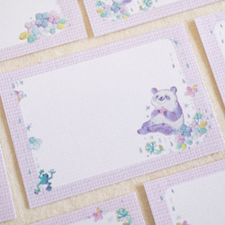 [マステ＋ミニカード15枚セット] ✳︎動物刺繍デザイン✳︎ Hydrangea Panda 紫陽花パンダ 6枚目の画像