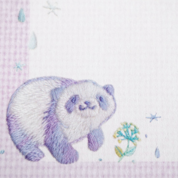 [マステ＋ミニカード15枚セット] ✳︎動物刺繍デザイン✳︎ Hydrangea Panda 紫陽花パンダ 8枚目の画像