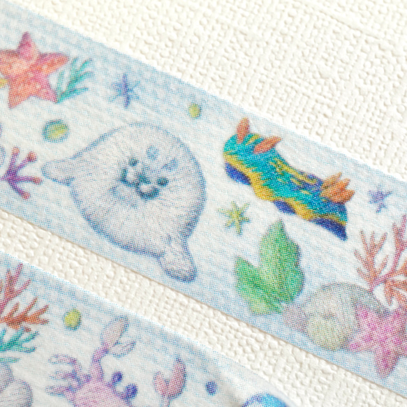 [マスキングテープ] ✳︎動物刺繍デザイン✳︎Sea creatures 海のいきもの刺繍 5枚目の画像