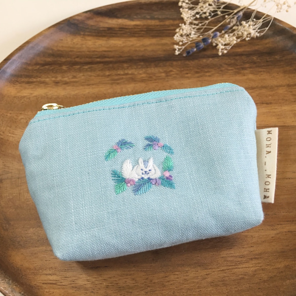 小さなモモンガ刺繍ポーチ 1枚目の画像