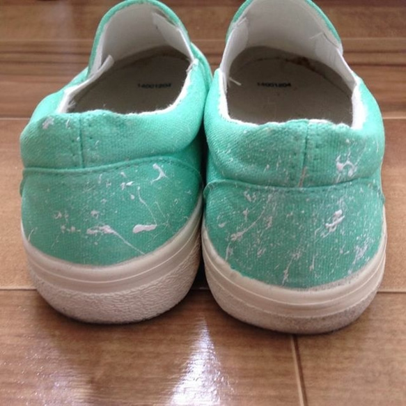 Emerald Green Painting Shoes/エメラルドペンティングシューズ 2枚目の画像