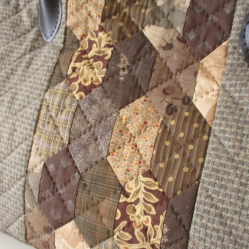 六角つなぎのトート型バッグ パッチワークキルト トートバッグ