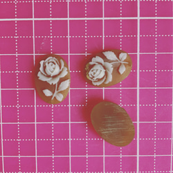 15mm 10個 ◆ 薔薇　カボション　ブラウン 5枚目の画像