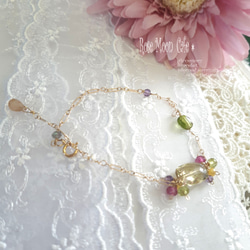 宝石質レモンクォーツとグロラッシュガーネットの秋色ブレスレット 2枚目の画像