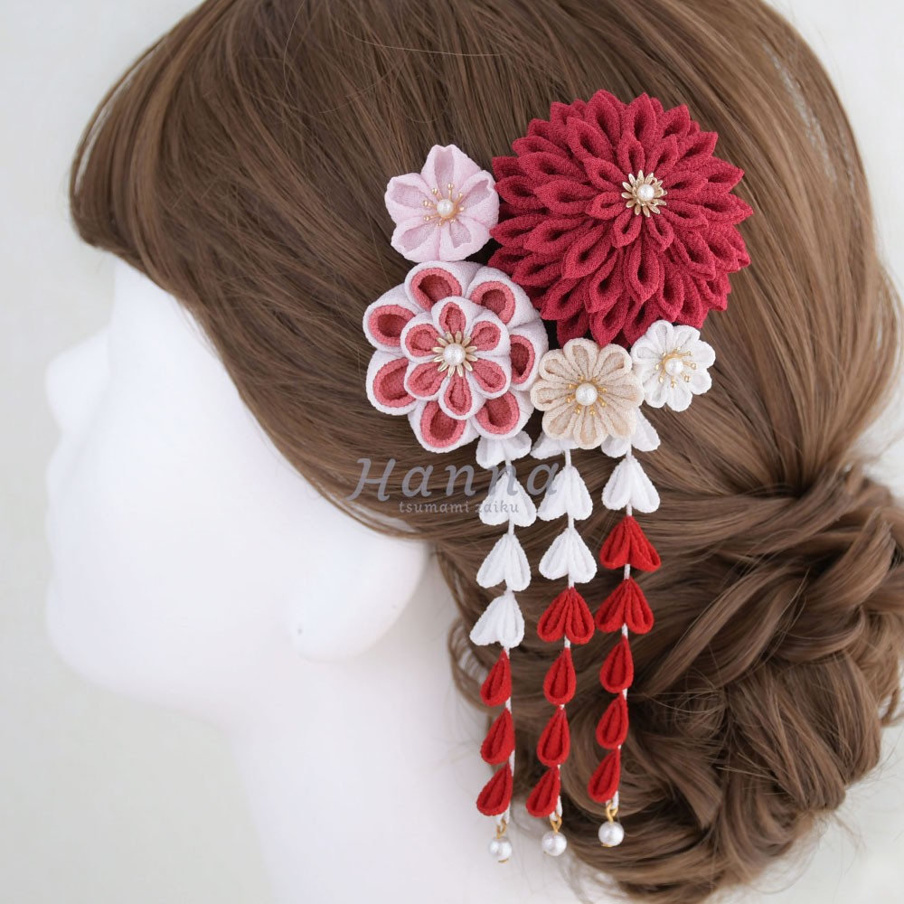 成人式 髪飾り つまみ細工