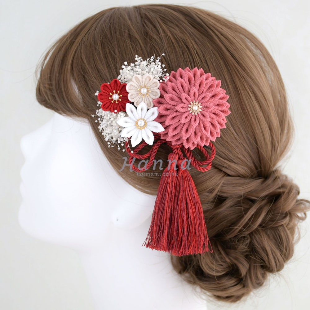 成人式 髪飾り つまみ細工